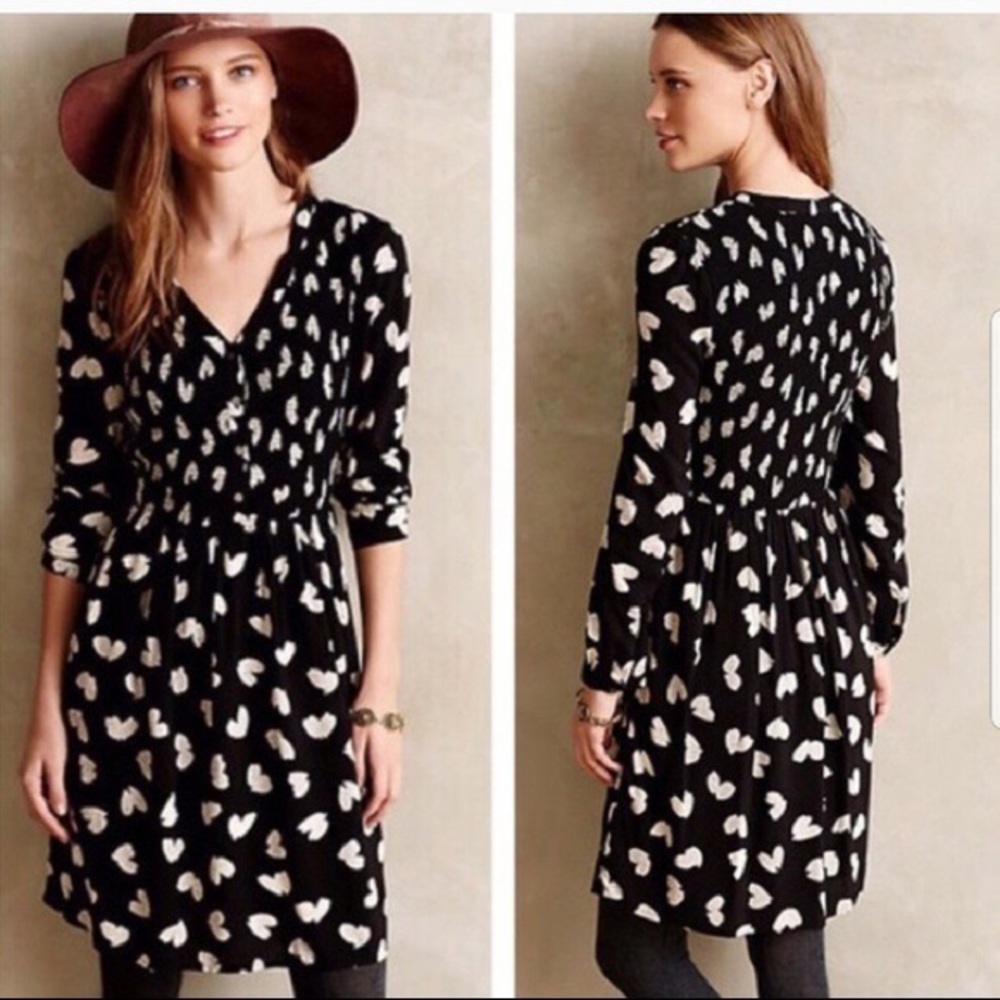 Anthropologie Maeve Heart smocked dress/tunic